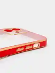 Красный чехол Накладка силиконовая с металическим ободком iPhone 12 mini /12 /12pro /12 proMax