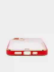 Красный чехол Накладка силиконовая с металическим ободком iPhone 12 mini /12 /12pro /12 proMax