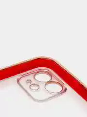 Красный чехол Накладка силиконовая с металическим ободком iPhone 12 mini /12 /12pro /12 proMax