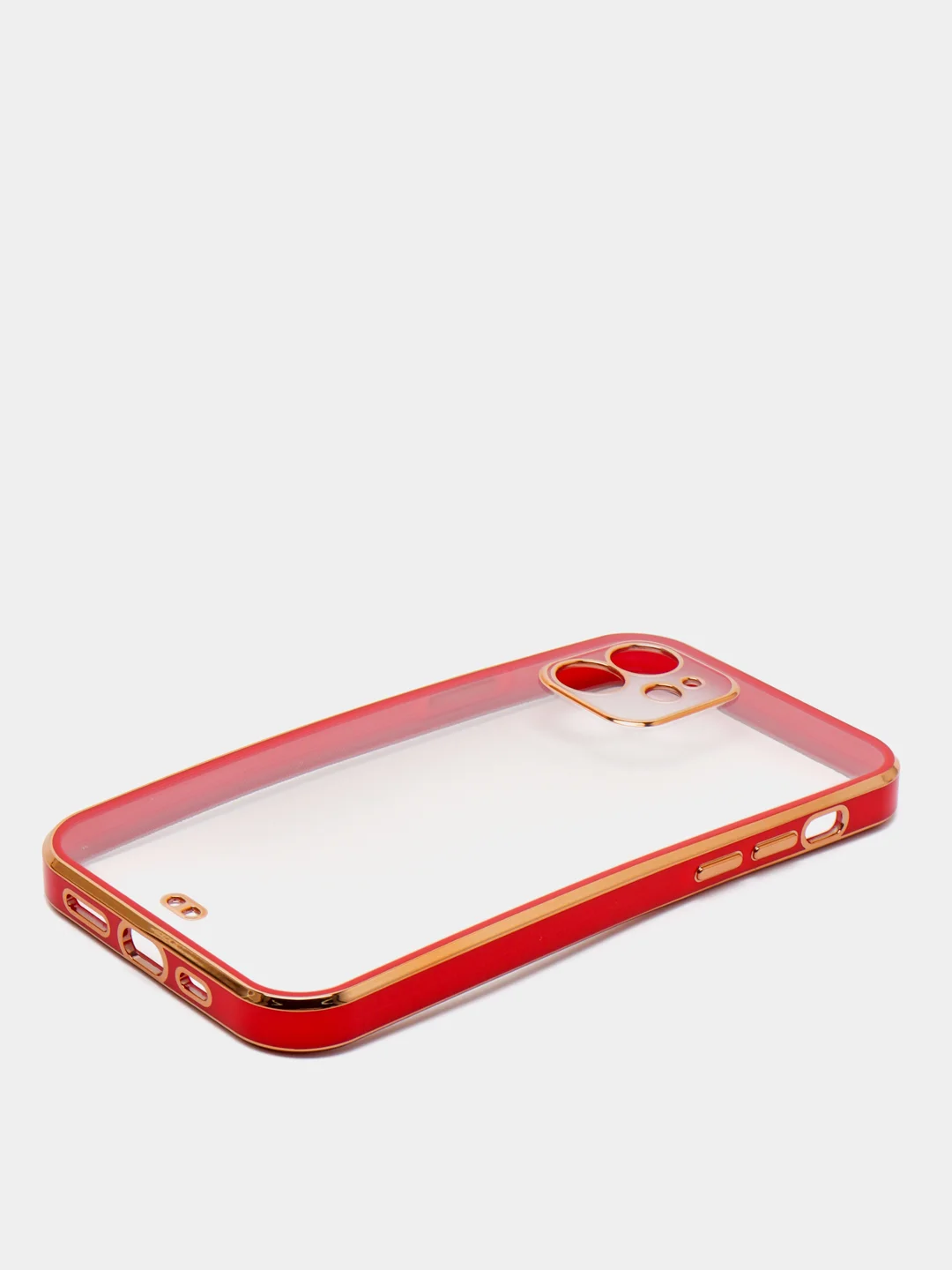 Красный чехол Накладка силиконовая с металическим ободком iPhone 12 mini /12 /12pro /12 proMax