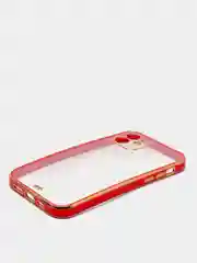 Красный чехол Накладка силиконовая с металическим ободком iPhone 12 mini /12 /12pro /12 proMax