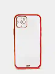 Красный чехол Накладка силиконовая с металическим ободком iPhone 12 mini /12 /12pro /12 proMax