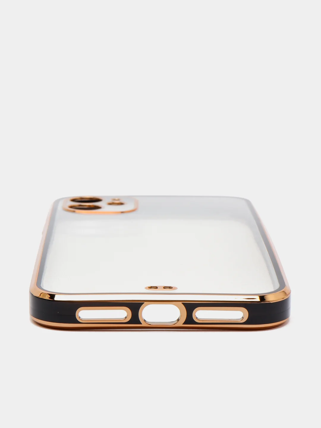 Черный чехол-накладка для iPhone 11, 11 Pro, 11 ProMax, силиконовый, с золотым ободком