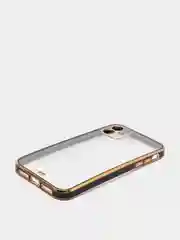 Черный чехол-накладка для iPhone 11, 11 Pro, 11 ProMax, силиконовый, с золотым ободком