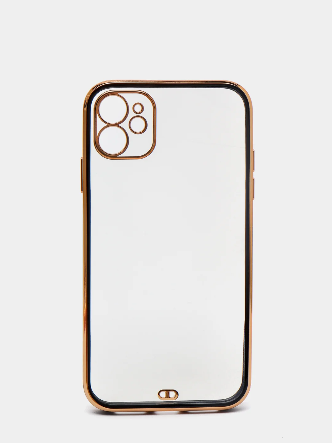 Черный чехол-накладка для iPhone 11, 11 Pro, 11 ProMax, силиконовый, с золотым ободком