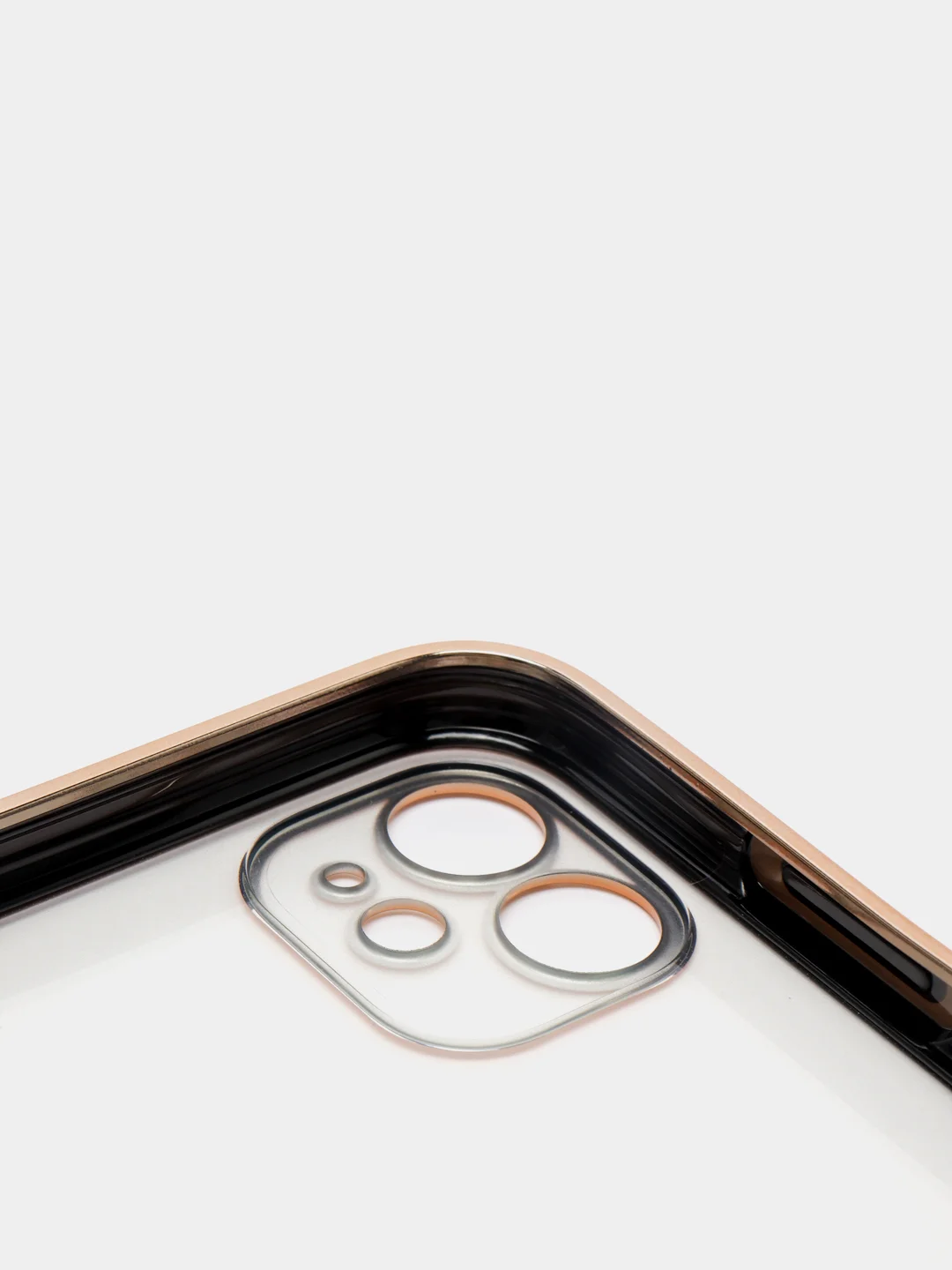 Черный чехол-накладка для iPhone 11, 11 Pro, 11 ProMax, силиконовый, с золотым ободком