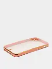 Розовый чехол-накладка для iPhone 11, 11 Pro, 11 ProMax, силиконовый, с золотым ободком
