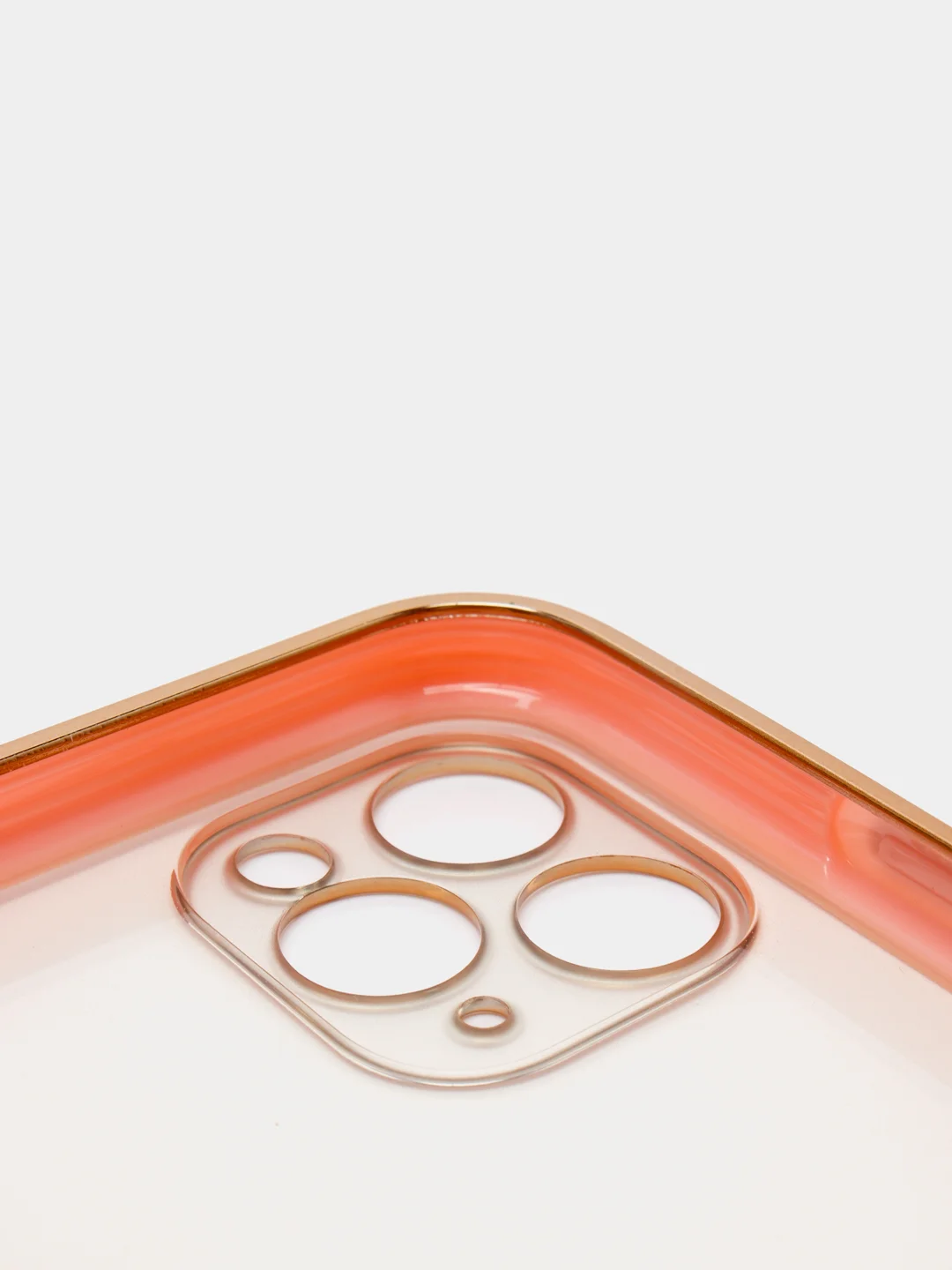 Розовый чехол-накладка для iPhone 11, 11 Pro, 11 ProMax, силиконовый, с золотым ободком
