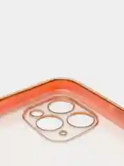 Розовый чехол-накладка для iPhone 11, 11 Pro, 11 ProMax, силиконовый, с золотым ободком