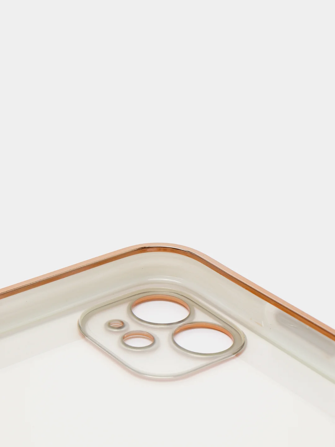 Белый чехол-накладка для iPhone 11, 11 Pro, 11 ProMax, силиконовый, с золотым ободком