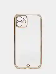 Белый чехол Накладка силиконовая с металическим ободком iPhone 12 mini /12 /12pro /12 proMax