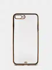 Черный чехол-накладка для 7 / 8 / SE2020, 7 plus / 8 plus, силиконовый, с металлическим ободком