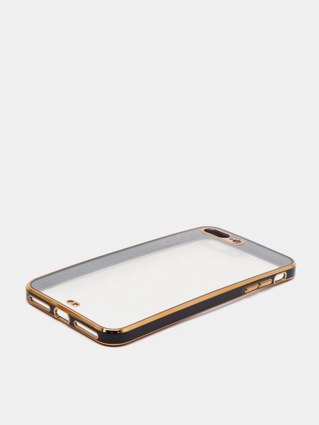 Черный чехол-накладка для 7 / 8 / SE2020, 7 plus / 8 plus, силиконовый, с металлическим ободком