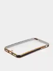 Черный чехол-накладка для 7 / 8 / SE2020, 7 plus / 8 plus, силиконовый, с металлическим ободком
