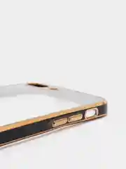Черный чехол-накладка для 7 / 8 / SE2020, 7 plus / 8 plus, силиконовый, с металлическим ободком