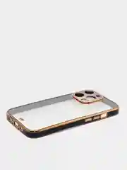 Черный чехол Накладка силиконовая с металическим ободком iPhone 13mini /13 /13pro /13proMax