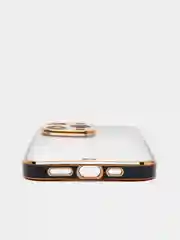 Черный чехол Накладка силиконовая с металическим ободком iPhone 13mini /13 /13pro /13proMax