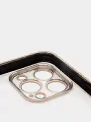 Черный чехол Накладка силиконовая с металическим ободком iPhone 13mini /13 /13pro /13proMax