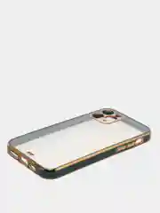Зеленый чехол-накладка для iPhone 11, 11 Pro, 11 ProMax, силиконовый, с золотым ободком