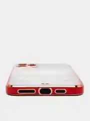 Красный чехол-накладка для iPhone 11, 11 Pro, 11 ProMax, силиконовый, с золотым ободком