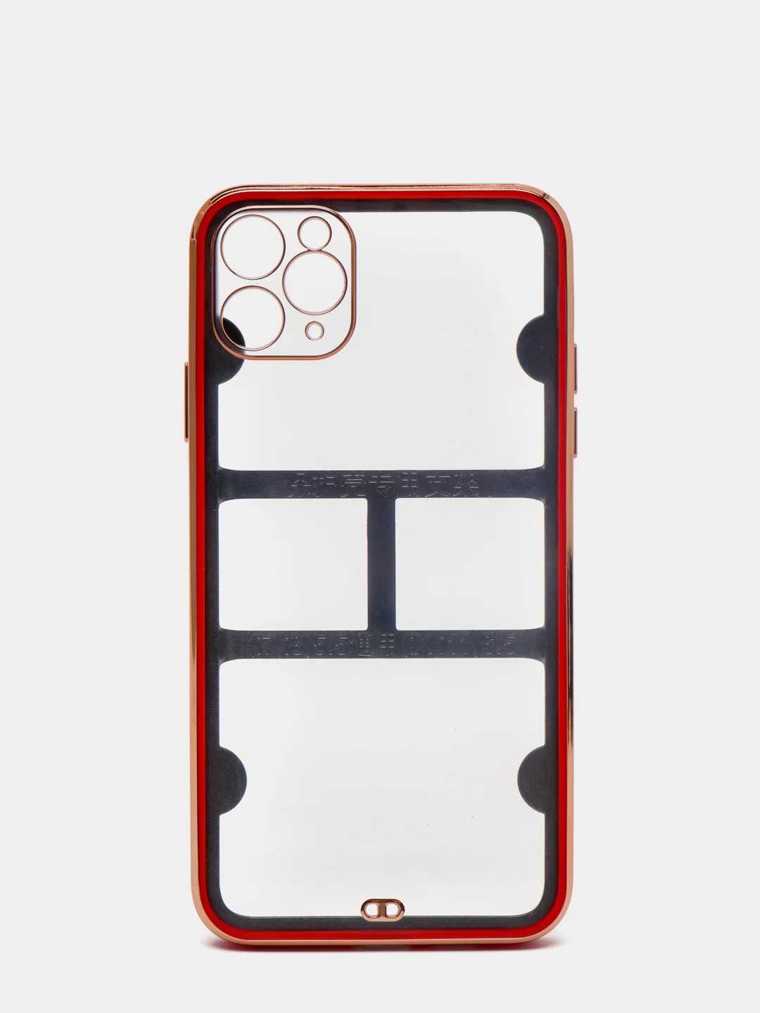 Красный чехол-накладка для iPhone 11, 11 Pro, 11 ProMax, силиконовый, с золотым ободком