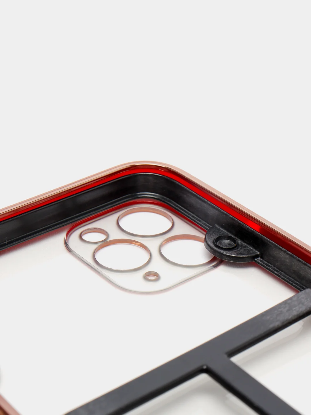 Красный чехол-накладка для iPhone 11, 11 Pro, 11 ProMax, силиконовый, с золотым ободком