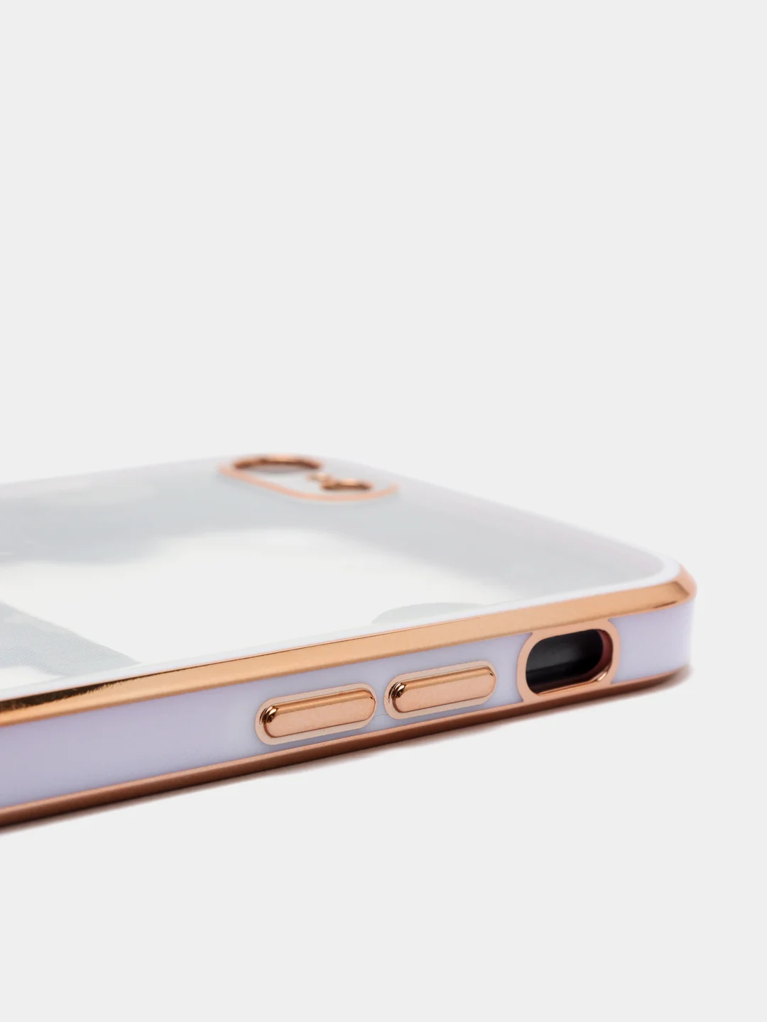Сиреневый чехол-накладка для 7 / 8 / SE2020, 7 plus / 8 plus, силиконовый, с металлическим ободком