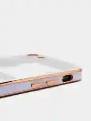 Сиреневый чехол-накладка для 7 / 8 / SE2020, 7 plus / 8 plus, силиконовый, с металлическим ободком