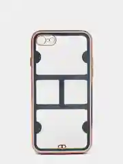 Сиреневый чехол-накладка для 7 / 8 / SE2020, 7 plus / 8 plus, силиконовый, с металлическим ободком