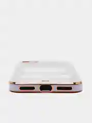 Сиреневый чехол-накладка для 7 / 8 / SE2020, 7 plus / 8 plus, силиконовый, с металлическим ободком