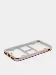 Сиреневый чехол-накладка для 7 / 8 / SE2020, 7 plus / 8 plus, силиконовый, с металлическим ободком