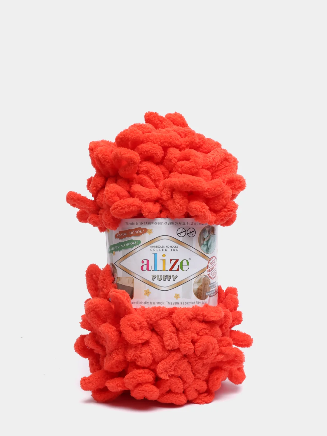 Коралловый пряжа Alize Puffy, микрополиэстер, 100 г, 9.5 м
