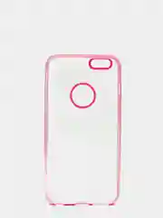 Розовый чехол прозрачный силиконовый iPhone 6+ / накладка айфон