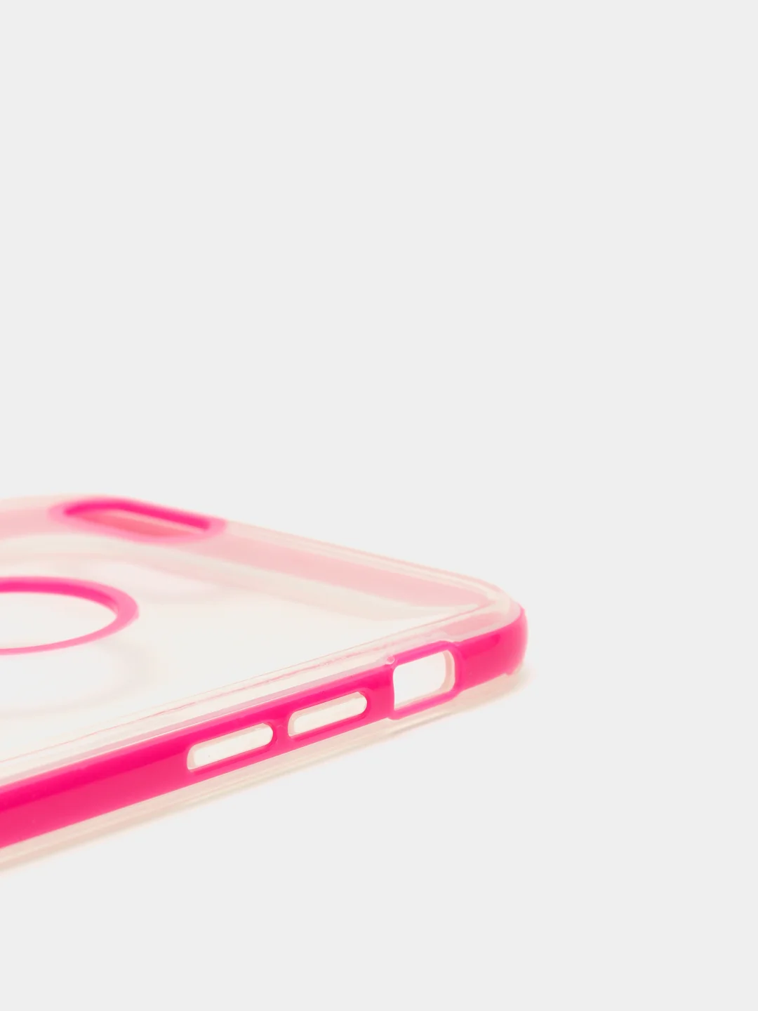 Розовый чехол прозрачный силиконовый iPhone 6+ / накладка айфон