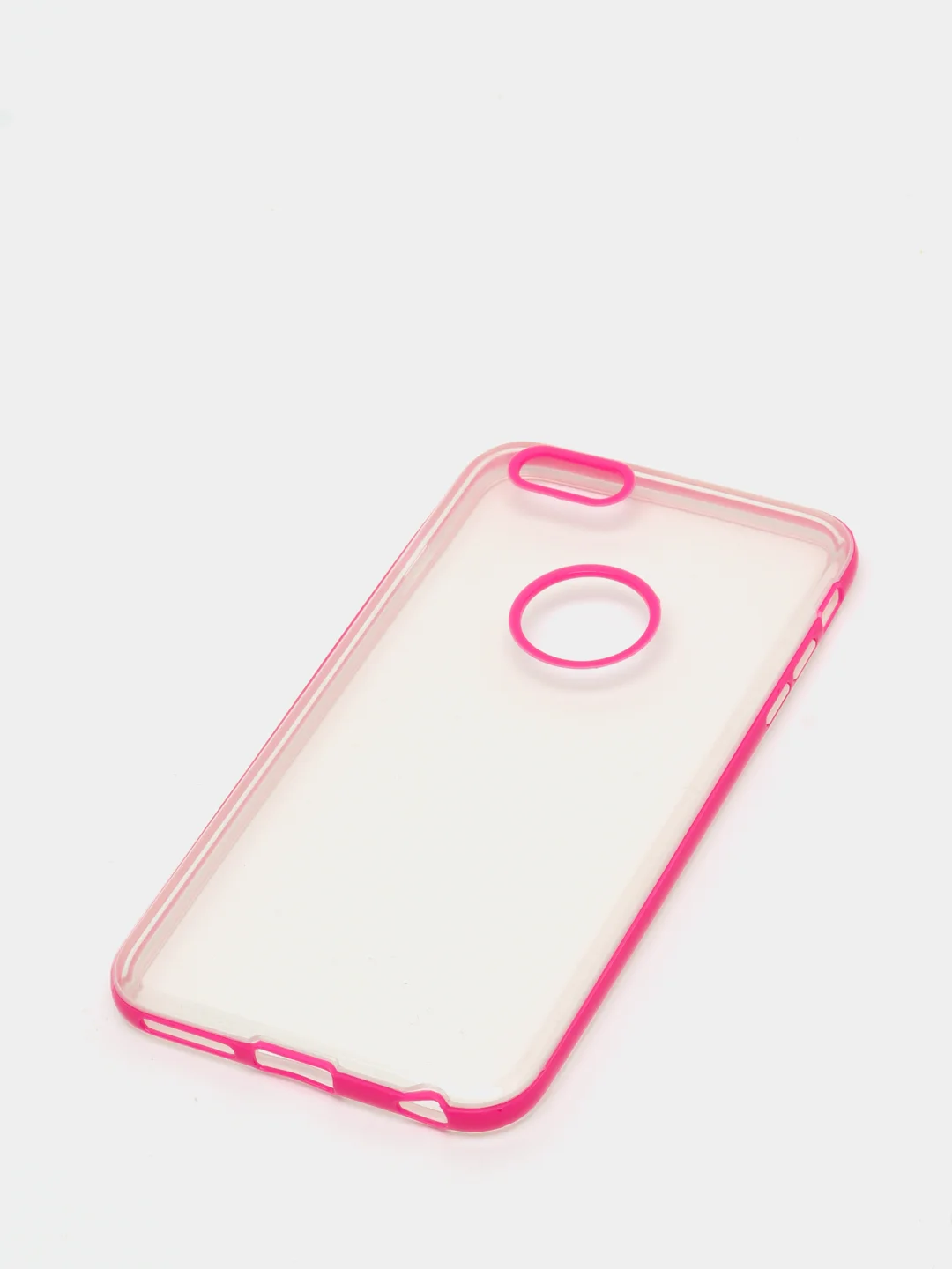 Розовый чехол прозрачный силиконовый iPhone 6+ / накладка айфон