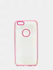 Розовый чехол прозрачный силиконовый iPhone 6+ / накладка айфон
