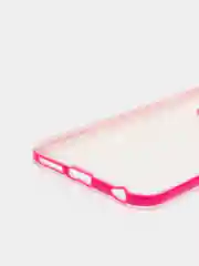 Розовый чехол прозрачный силиконовый iPhone 6+ / накладка айфон