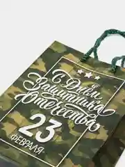 Зелёный хаки пакет подарочный, 18*23*10 см