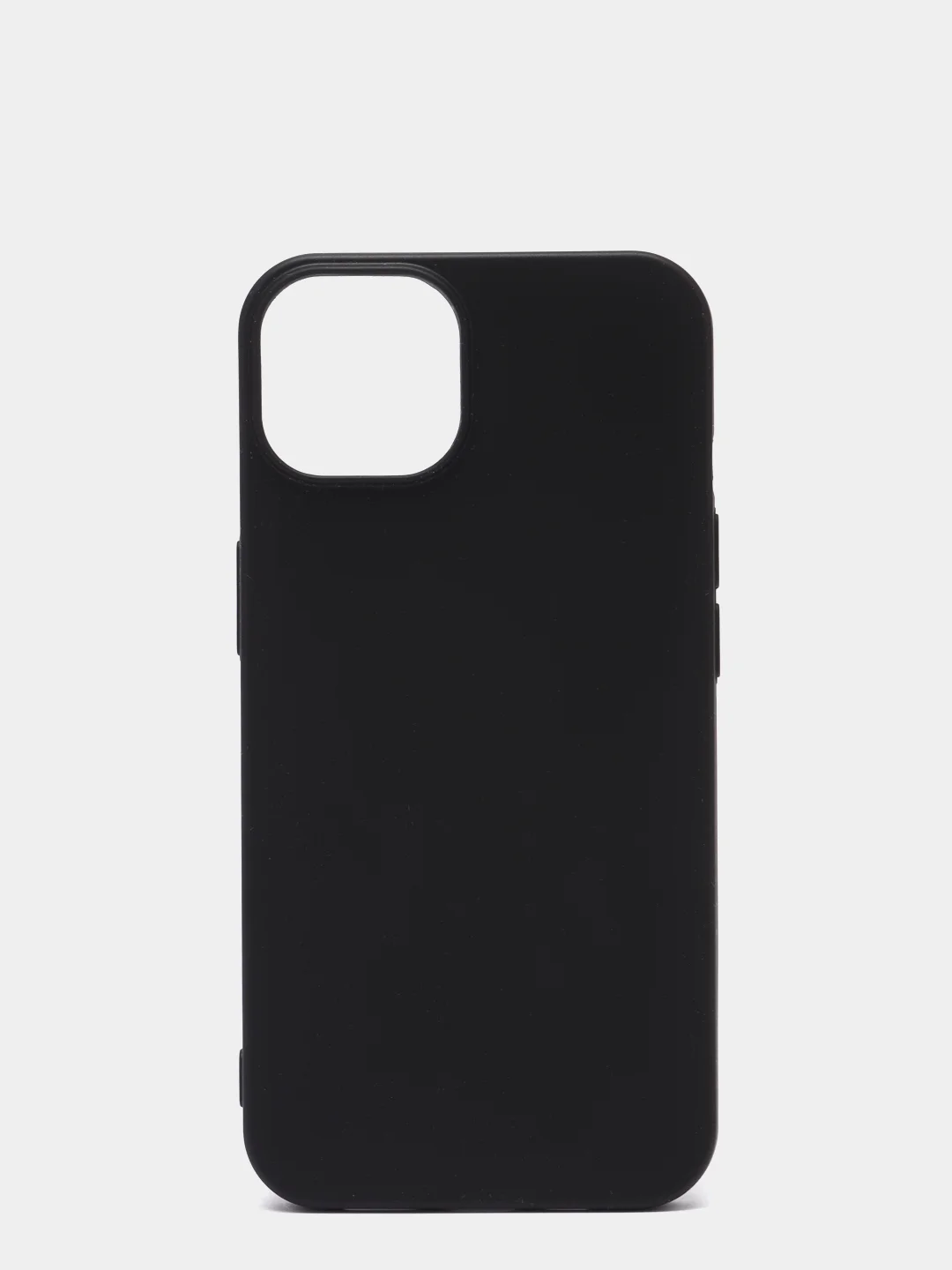 Черный силиконовый чехол КАРТОФАН для Apple iPhone 13 матовый тонкий, бортик-защита вокруг камер