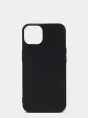 Черный силиконовый чехол КАРТОФАН для Apple iPhone 13 матовый тонкий, бортик-защита вокруг камер