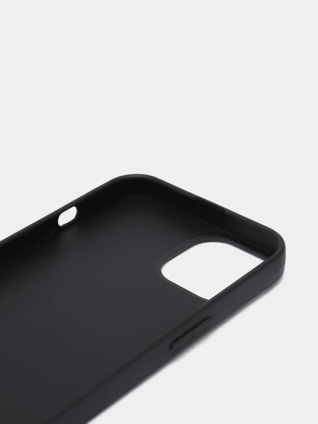Черный силиконовый чехол КАРТОФАН для Apple iPhone 13 матовый тонкий, бортик-защита вокруг камер