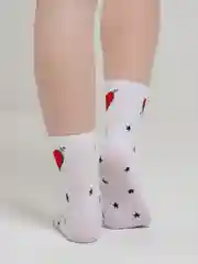 Белый носки женские с принтом "Сердце"