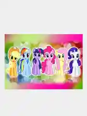 Белый плакат Моя маленькая пони, My little Pony