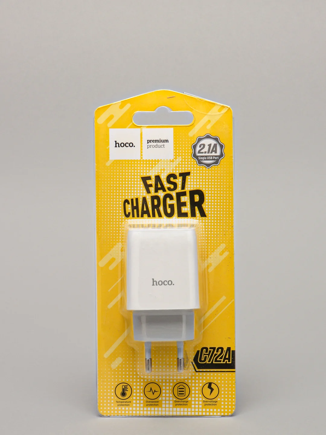 Cетевое зарядное устройство Hoco C72A, Micro-USB, Type-C, iPhone, 1 USB