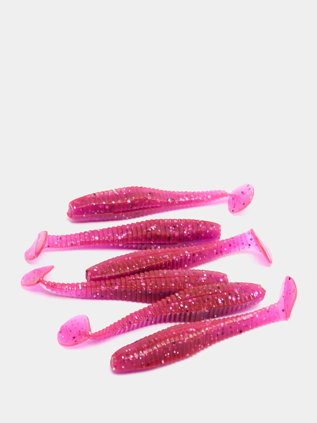 Фиолетовый виброхвост yaman flatter shad 3, для рыб, 7,62 см, 6 штук