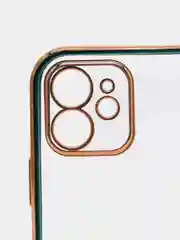 Тёмно-зелёный чехол Накладка силиконовая с металическим ободком iPhone 12 mini /12 /12pro /12 proMax