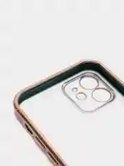 Тёмно-зелёный чехол Накладка силиконовая с металическим ободком iPhone 12 mini /12 /12pro /12 proMax