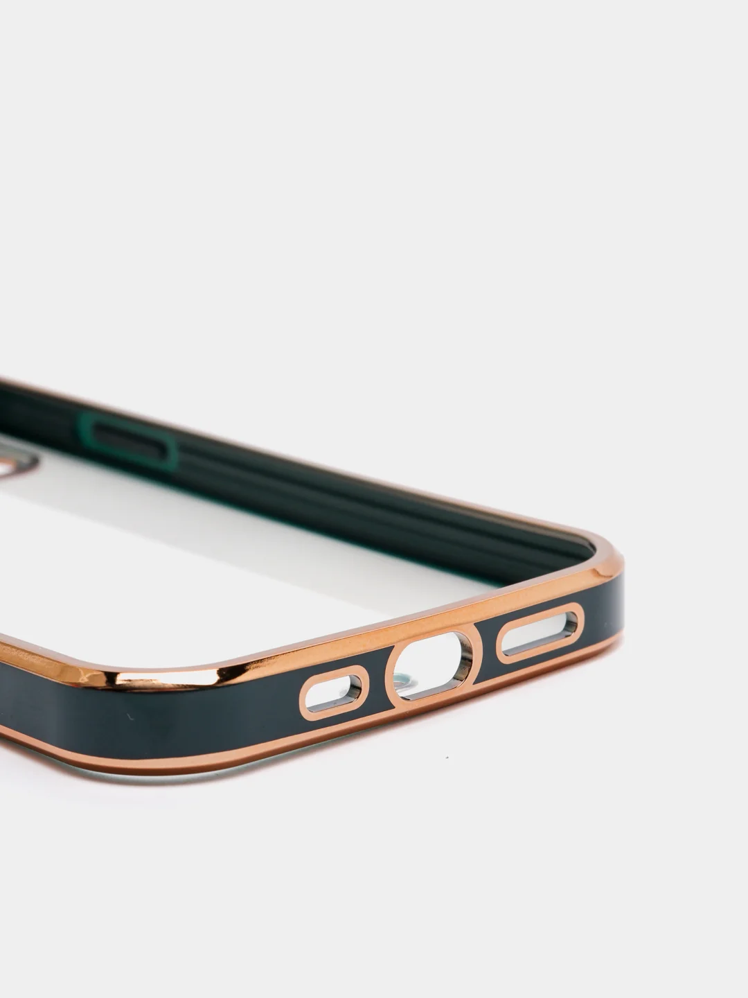 Тёмно-зелёный чехол Накладка силиконовая с металическим ободком iPhone 12 mini /12 /12pro /12 proMax