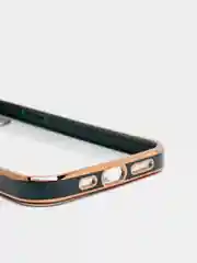 Тёмно-зелёный чехол Накладка силиконовая с металическим ободком iPhone 12 mini /12 /12pro /12 proMax