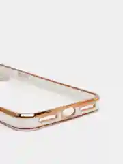 Белый чехол Накладка силиконовая с золотым ободком X/XR